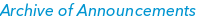 Archive of Announcements