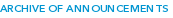 Archive of Announcements